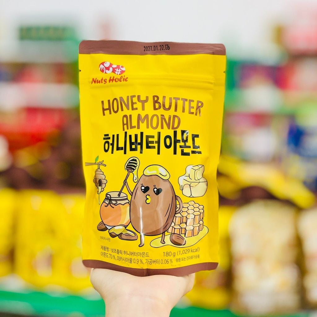 Hạnh Nhân Bơ Tẩm Mật Ong Halal Hàn Quốc - 180G