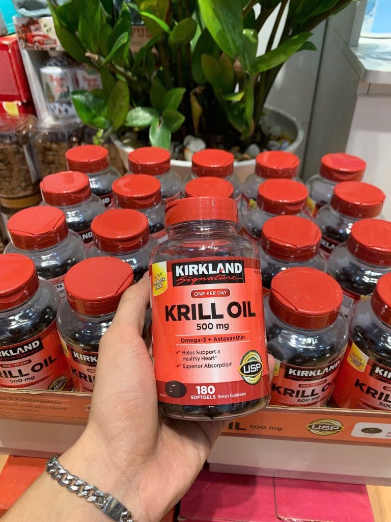 Viên Uống Dầu Nhuyễn Thể Kirkland Signature Krill Oil Mỹ – 500mg x 180 Viên