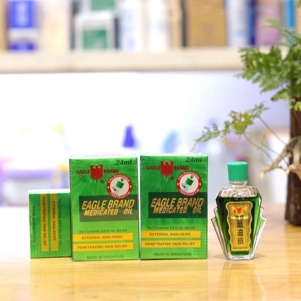 Dầu Gió Eagle Brand Mỹ – Chai 24ml (Vàng – Xanh – Trắng)
