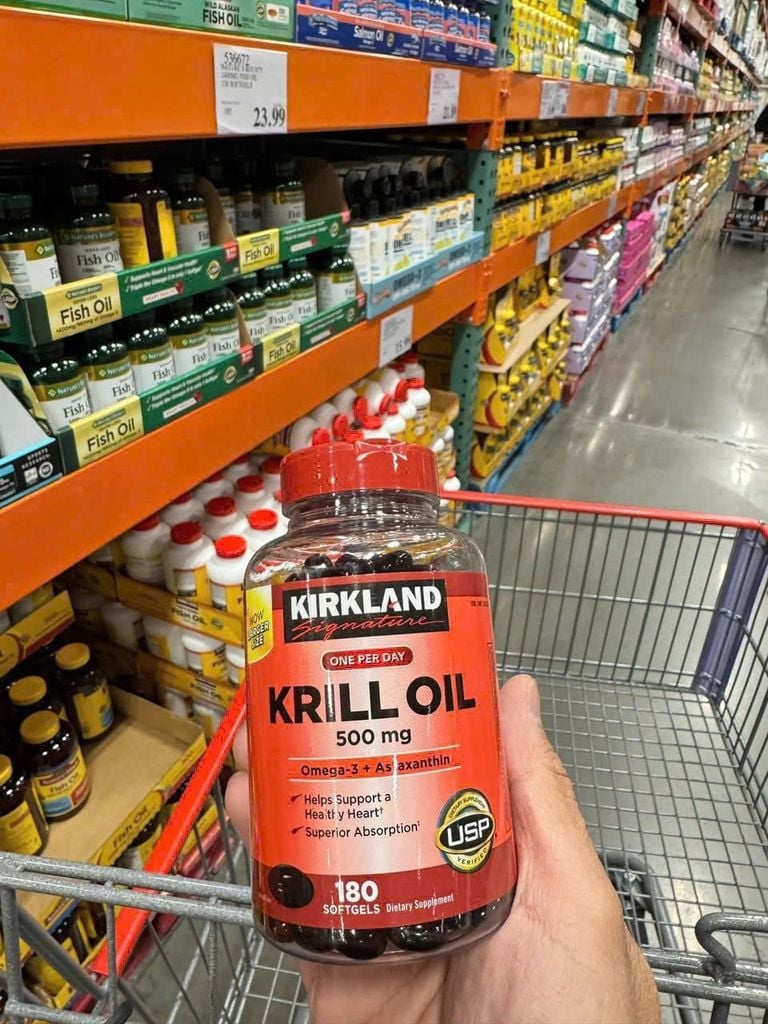 Viên Uống Dầu Nhuyễn Thể Kirkland Signature Krill Oil Mỹ – 500mg x 180 Viên