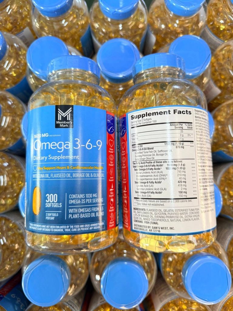 Viên Uống O-me-ga 3-6-9 Member's Mark – 300 Viên