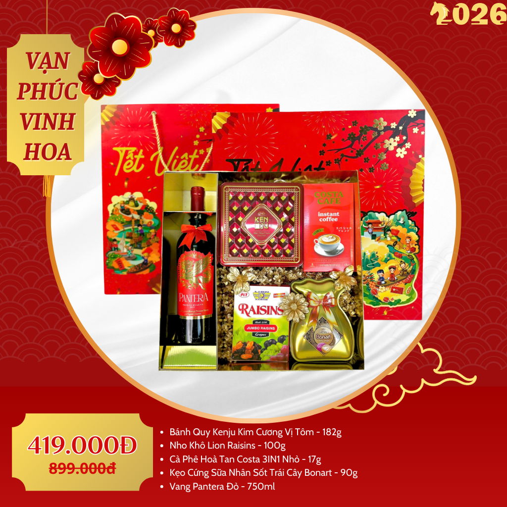 Hộp Quà Tết Cao Cấp 2026 – Vạn Phúc Vinh Hoa