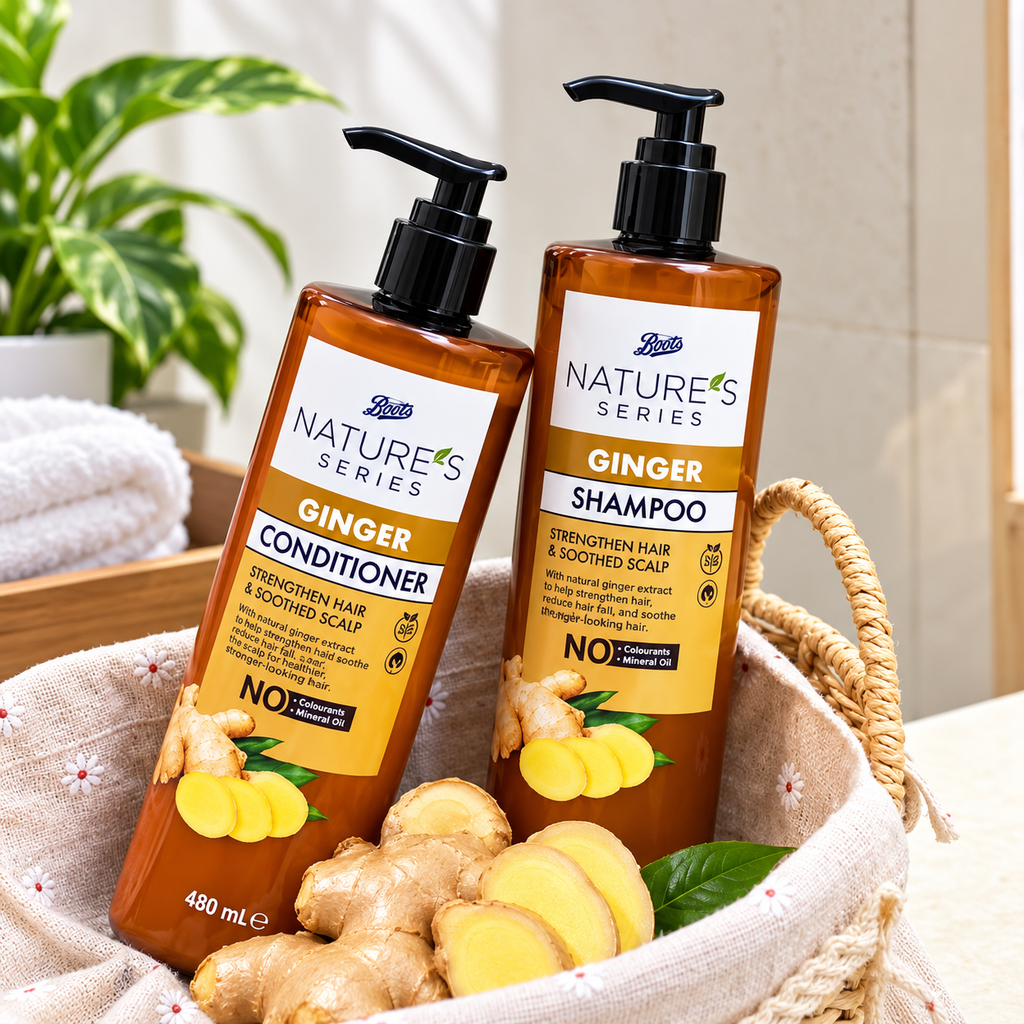 Dầu Gội - Dầu Xả Gừng Boots Natural Ginger Thái Lan - 480ml