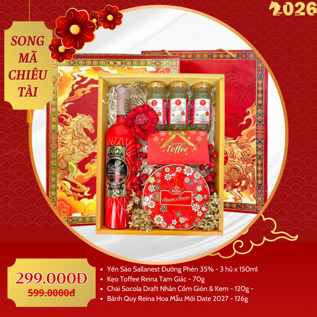 Hộp Quà Tết Cao Cấp 2026 – Song Mã Chiêu Tài
