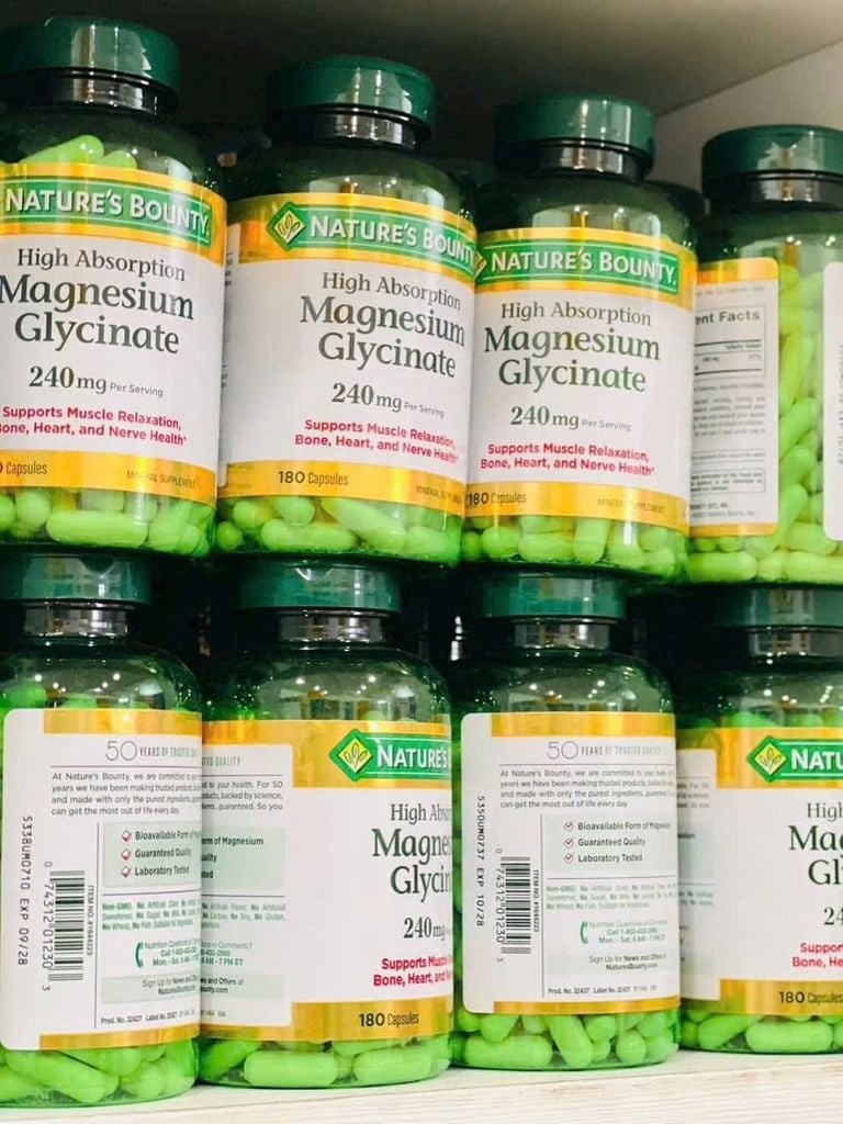 Viên Uống Nature's Bounty Magnesium Glycinate - 180 Viên