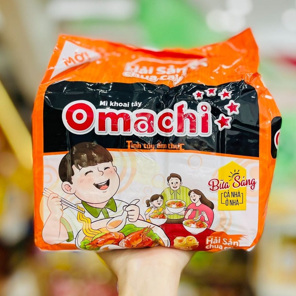 Mì Omachi Hải Sản Chua Cay - Lốc 5 Gói x 80g