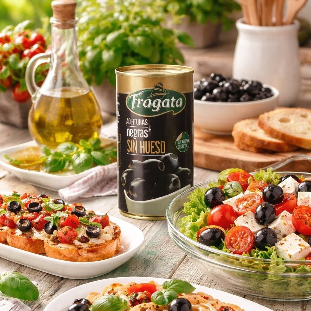 Trái Olive Đen Tách Hạt Fragata - Hộp 350g