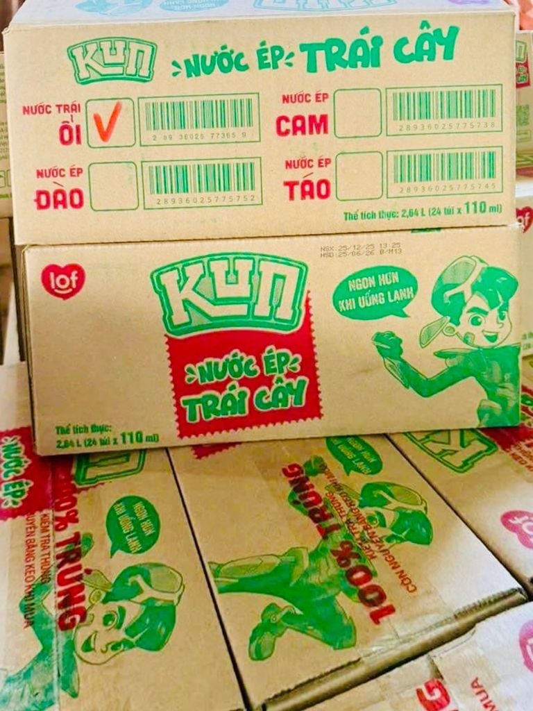 Nước Trái Cây Ổi Hồng Kun Thùng - 24 Gói x 110ml (Kèm Bao Lì Xì)