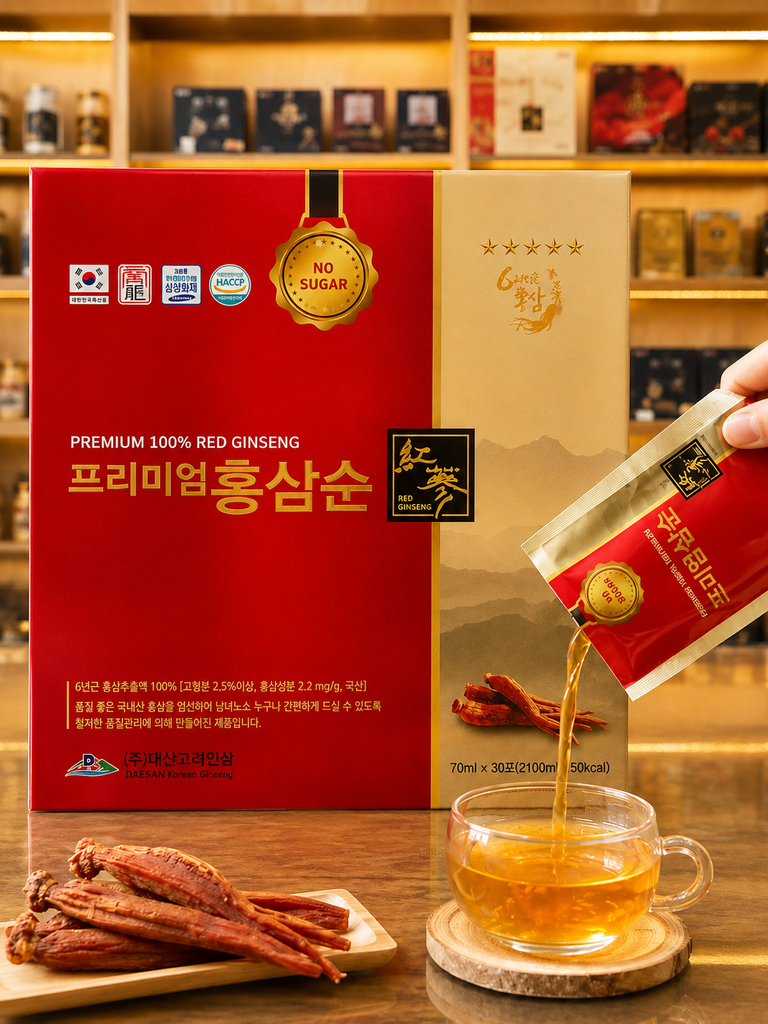 Nước Hồng Sâm Premium Không Đường - 70ml x 30 Gói