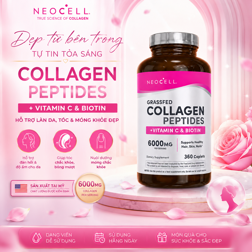 Super Collagen Type 1&3 Vitamin C Biotin NeoCell - 360 Viên