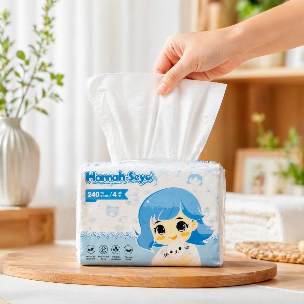 Khăn Giấy Rút Gói Hannah Seyo - 240 Tờ