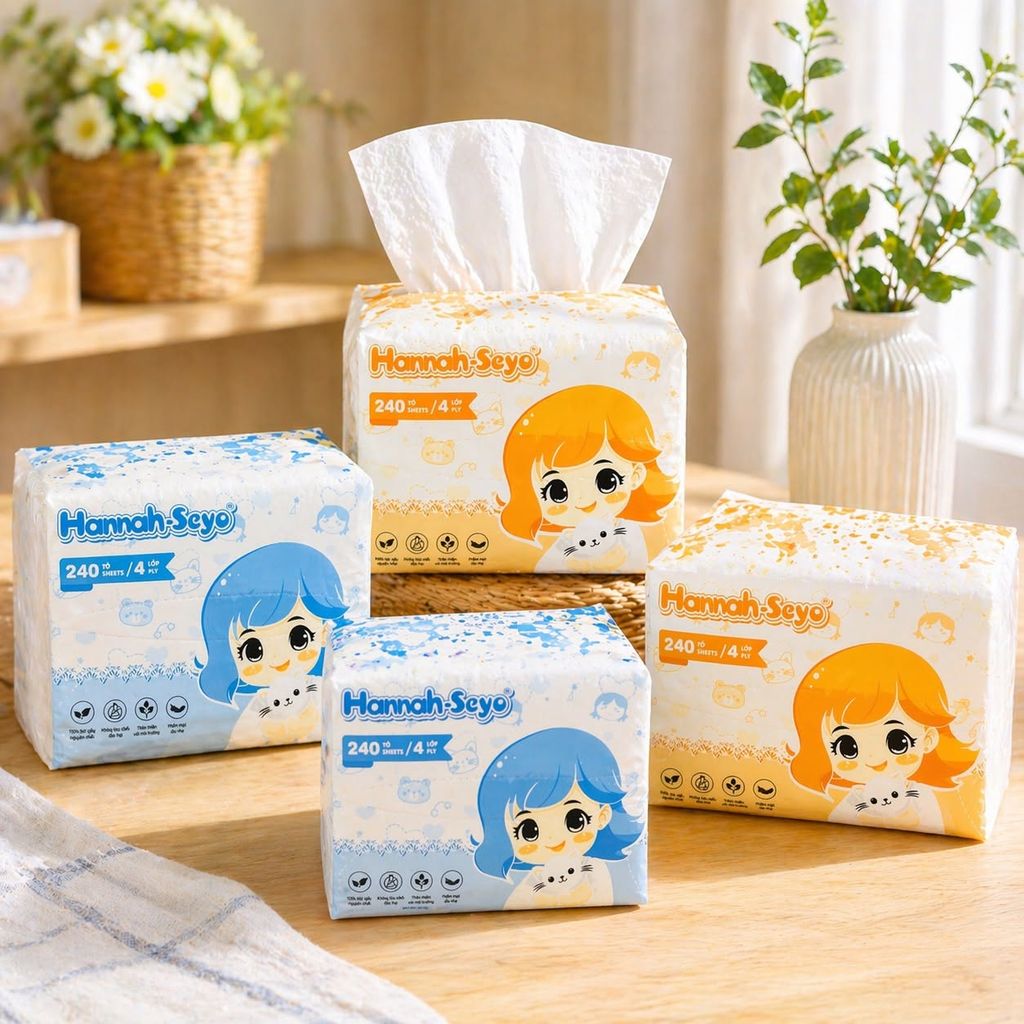 Khăn Giấy Rút Gói Hannah Seyo - 240 Tờ