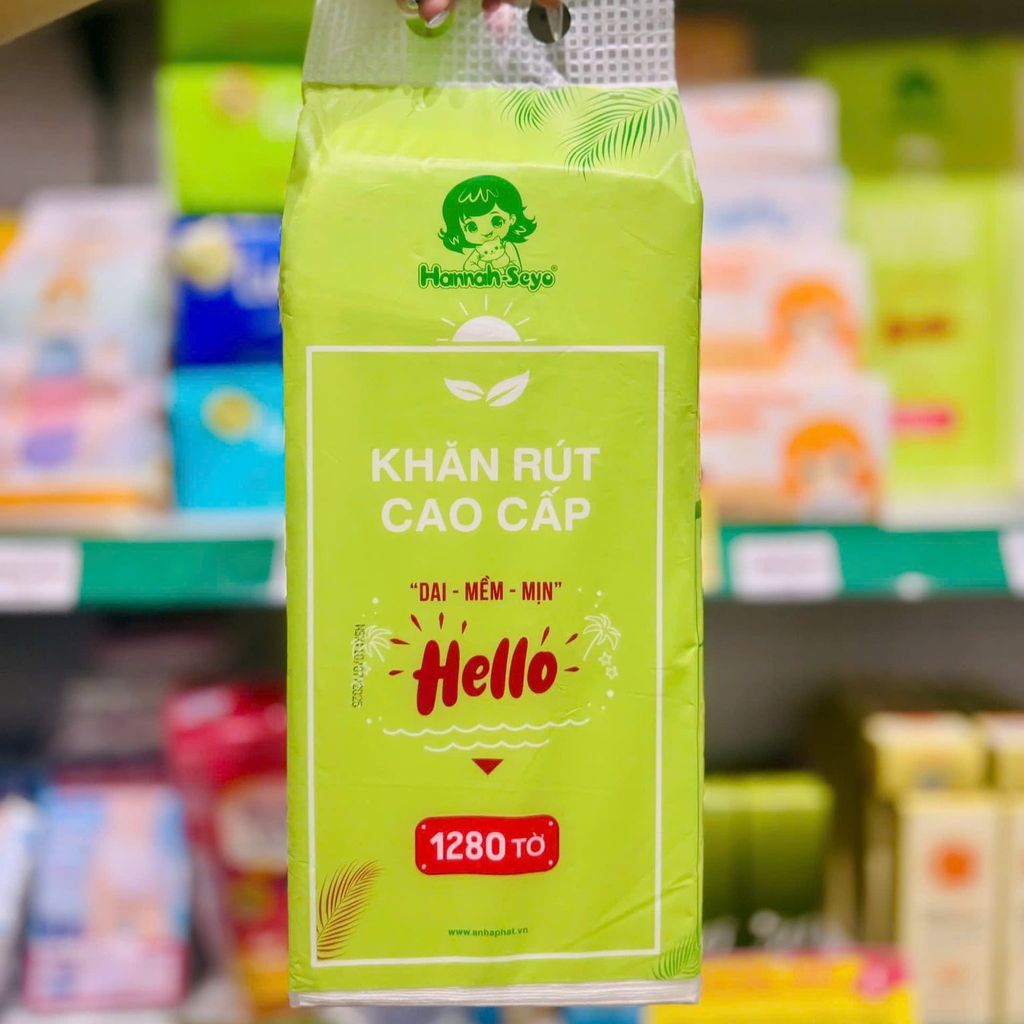 Khăn Giấy Rút Hello Hannah-Seyo - 1280 Tờ