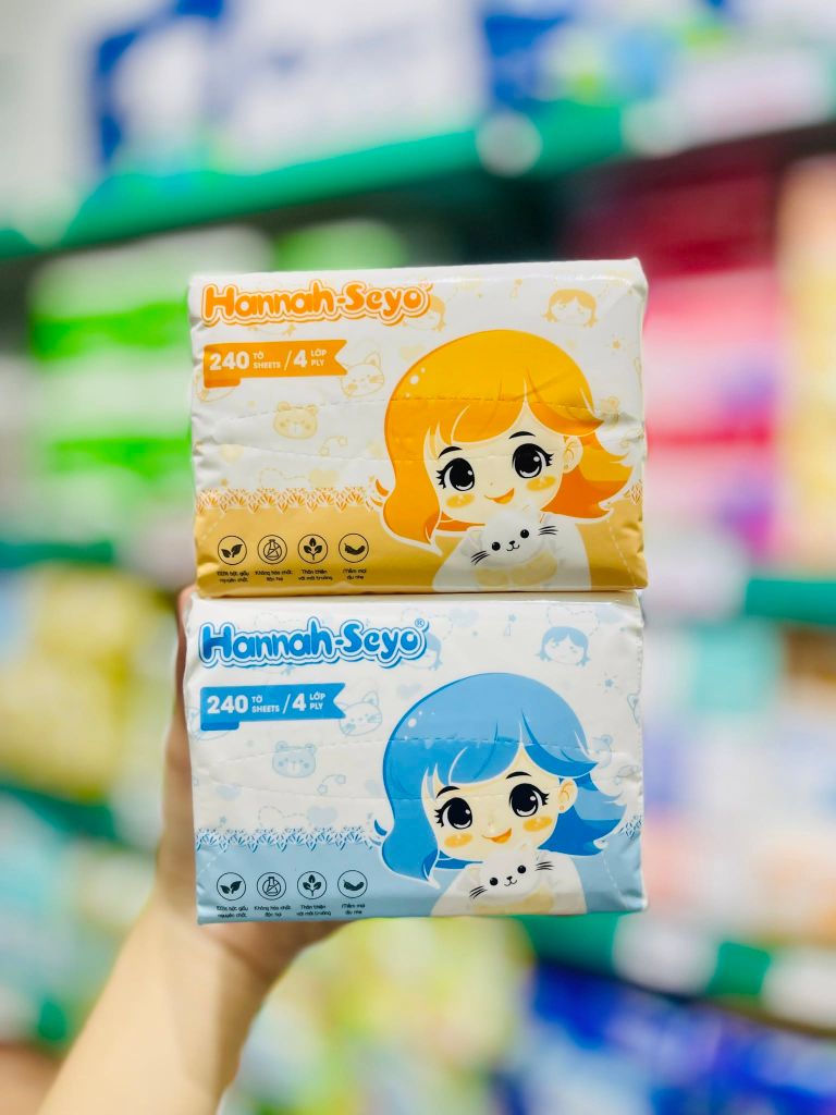 Khăn Giấy Rút Gói Hannah Seyo - 240 Tờ