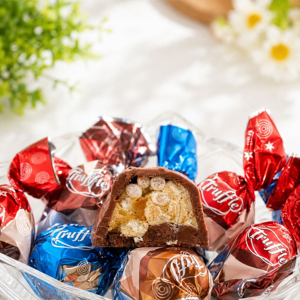 Socola Trái Cây Nhân Cốm Giòn Elvan Truffle Hộp Thiếc Cao Cấp - 420G