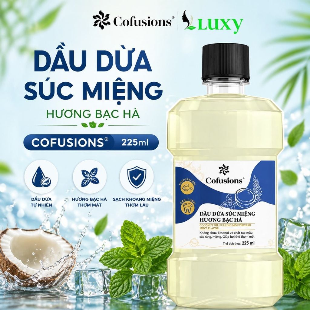 Dầu Dừa Súc Miệng Hương Bạc Hà Cofusions - 225ML