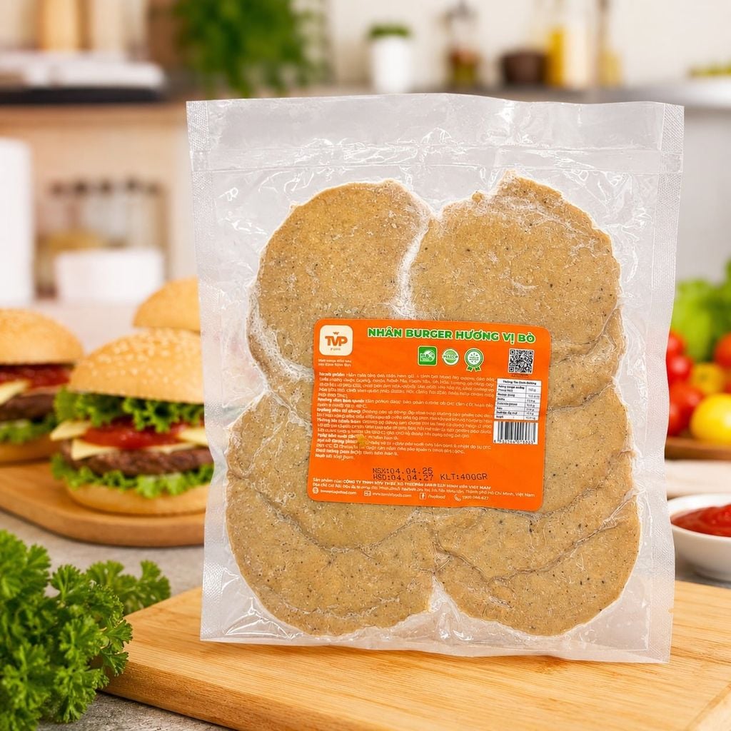 Nhân Burger Bò Cao Cấp - 10 Miếng
