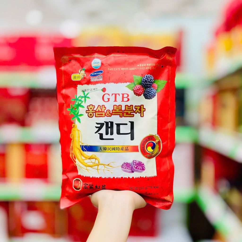 Kẹo Hồng Sâm Phúc Bồn Tử GTB - 200g