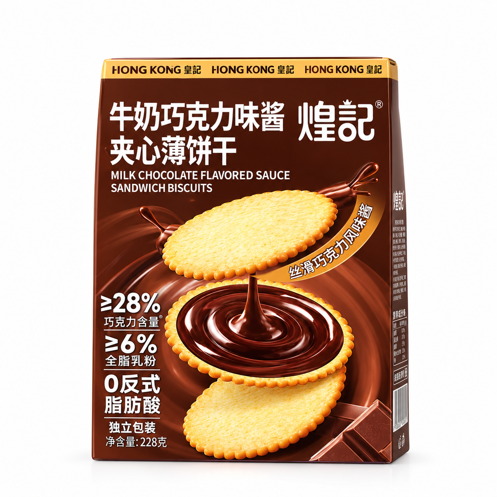 Bánh Quy Kẹp Kem HuangJi - Gói 128g