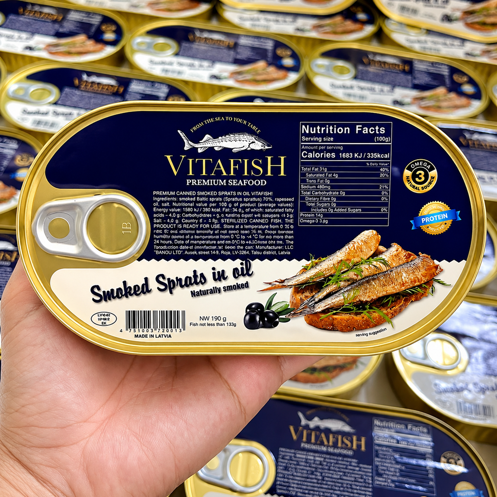 Cá Trích Hun Khói Ngâm Dầu Vitafish Premium - 190g