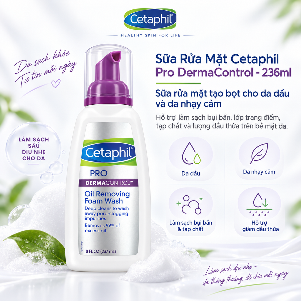 Sữa Rửa Mặt Cetaphil Pro DermaControl - 236ml