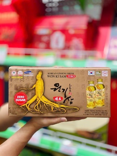 Nước Sâm Củ Won Ki Sam Không Đường - 10 chai x 120ml