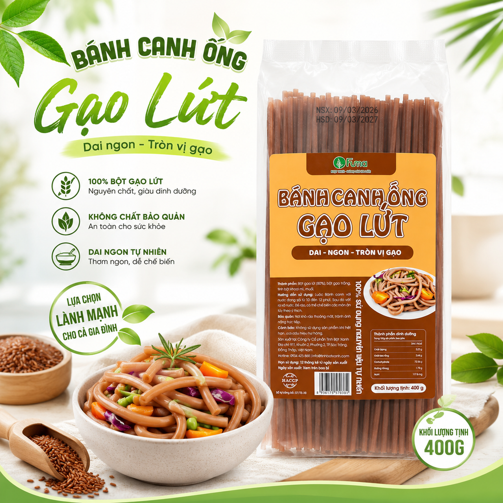 Bánh Canh Ống Gạo Lứt Fuma - 400g
