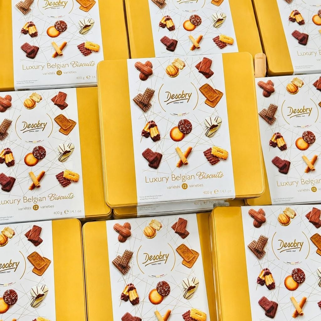 Bánh Phủ Socola Desobry Bỉ Hộp Thiếc Cao Cấp - 400g