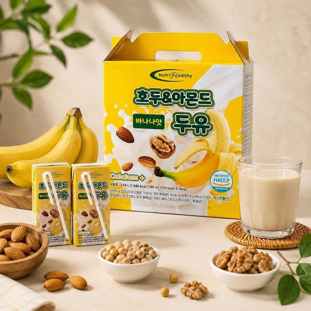 Sữa Óc Chó Hạnh Nhân Vị Chuối Nutri Healthy - Thùng 16 hộp