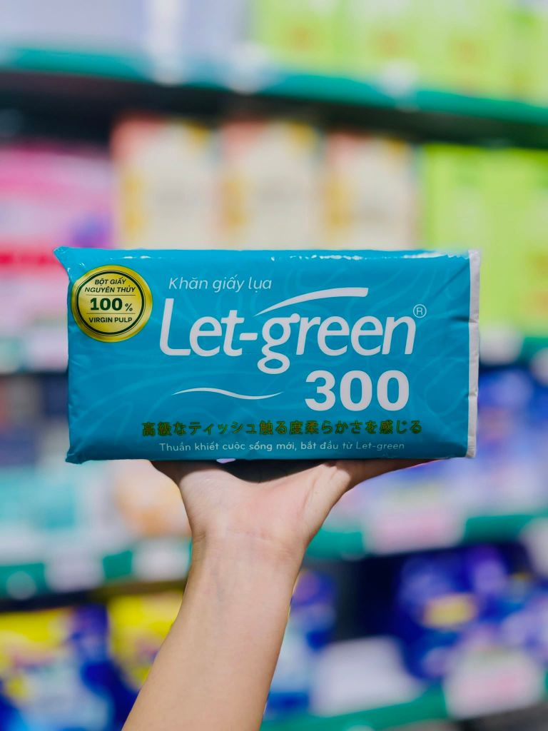 Khăn Giấy Lụa Let Green - 300 Tờ