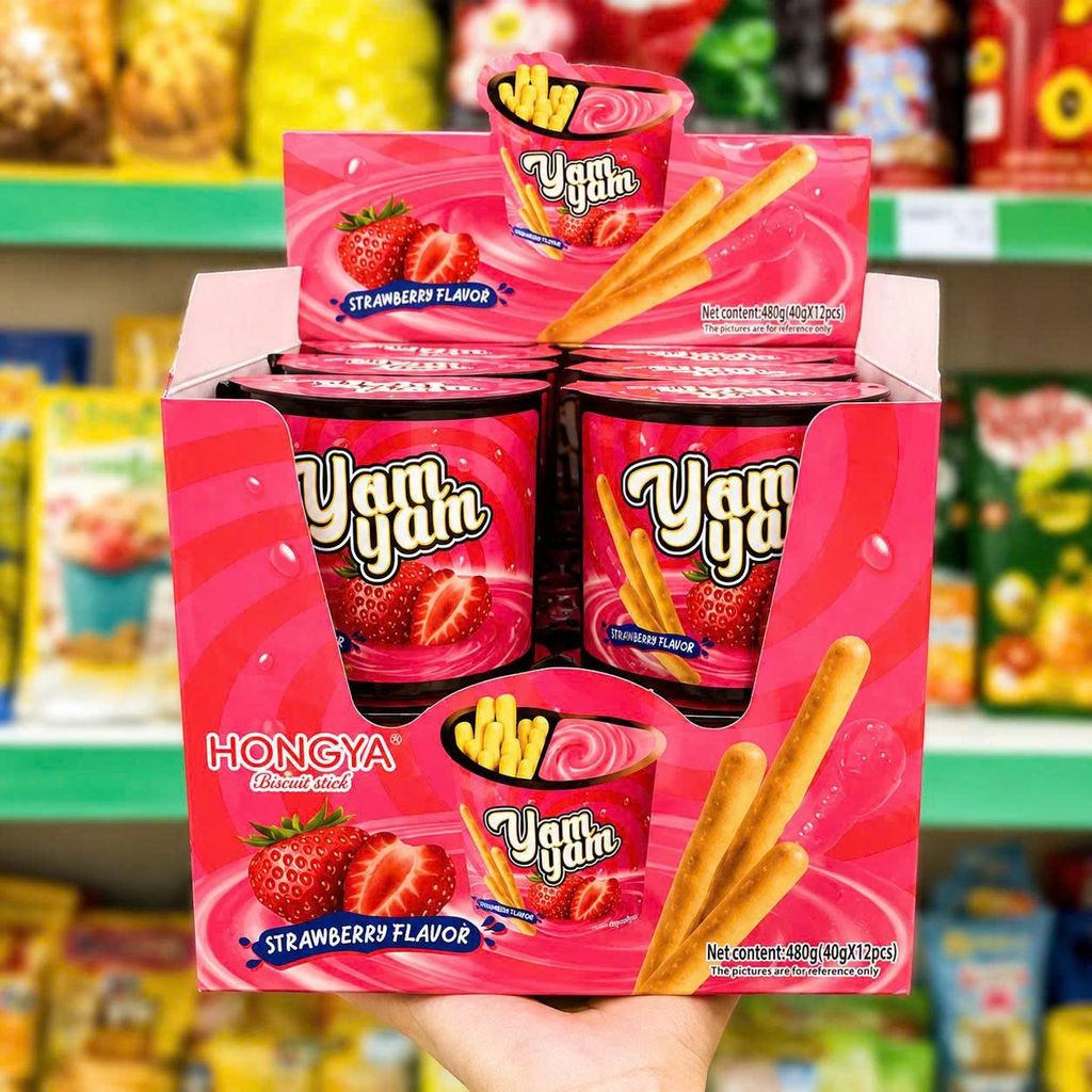 Bánh Chấm Yam Yam Hongya Vị Dâu - Hộp