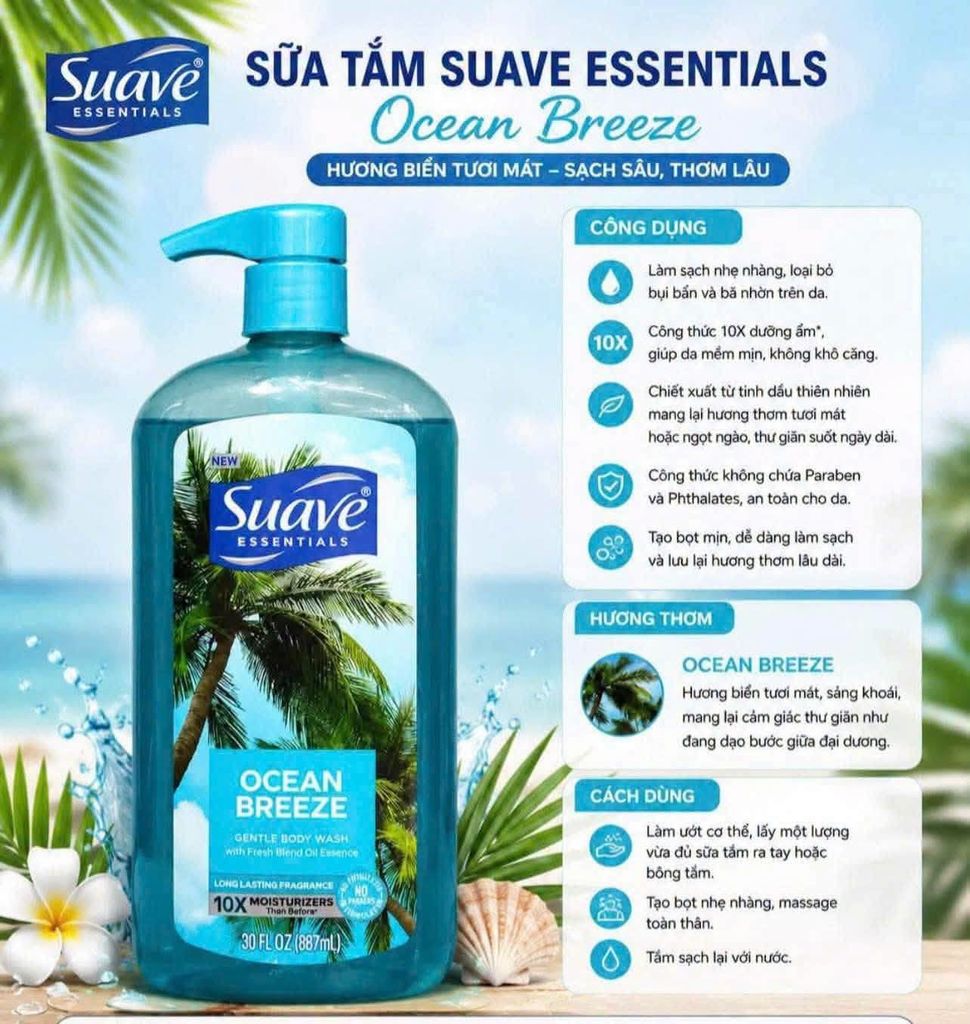 Sữa Tắm Suave Essentials - 887ml