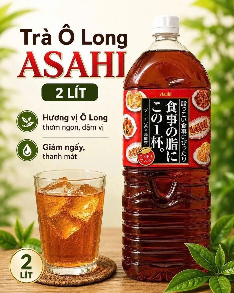 Chai Trà Thanh Lọc O Long Asahi - 2 Lít
