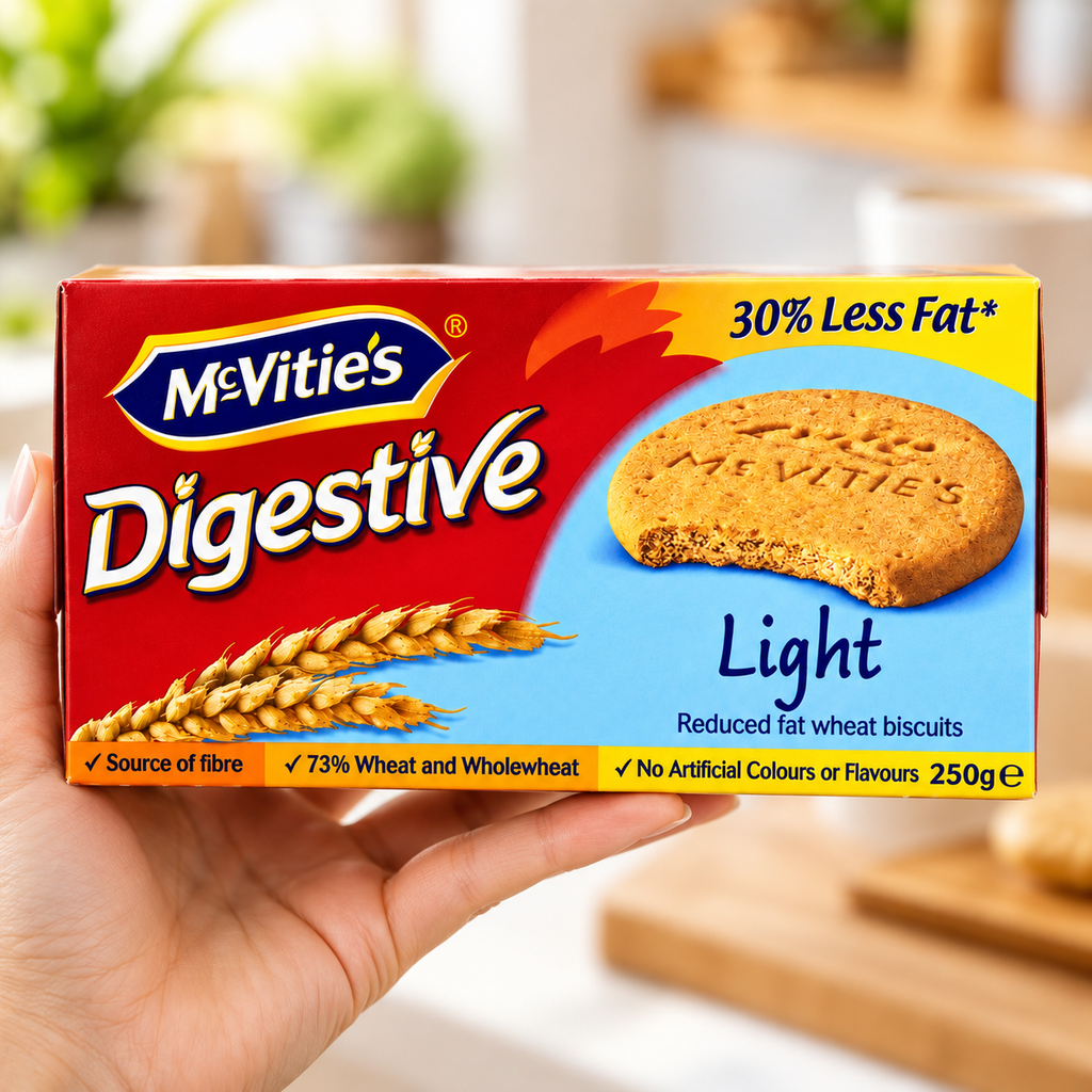 Bánh Quy Lúa Mì Nguyên Cám Ít Béo McVitie's Digestive Light - Hộp 250g