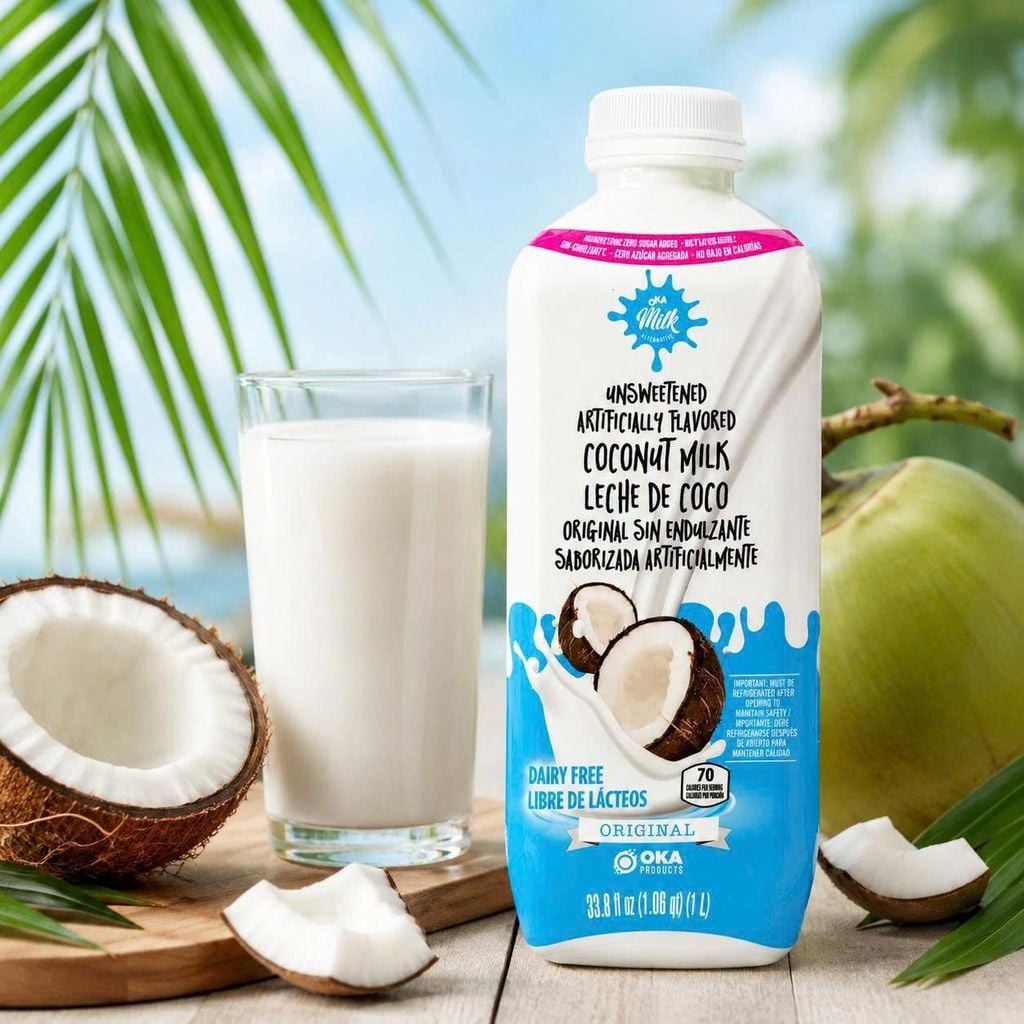Sữa Dừa Không Đường OKA Milk - 1 Lít