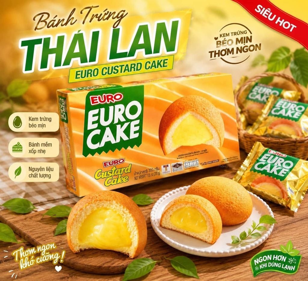 Bánh Trứng Euro Cake Thái Lan - 204g