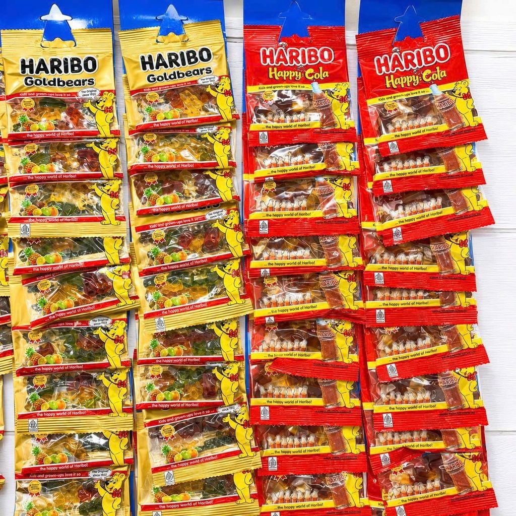 Kẹo Dẻo Haribo Vị Happy Cola Và Vị Goldbears - Dây 12 Gói x 15g