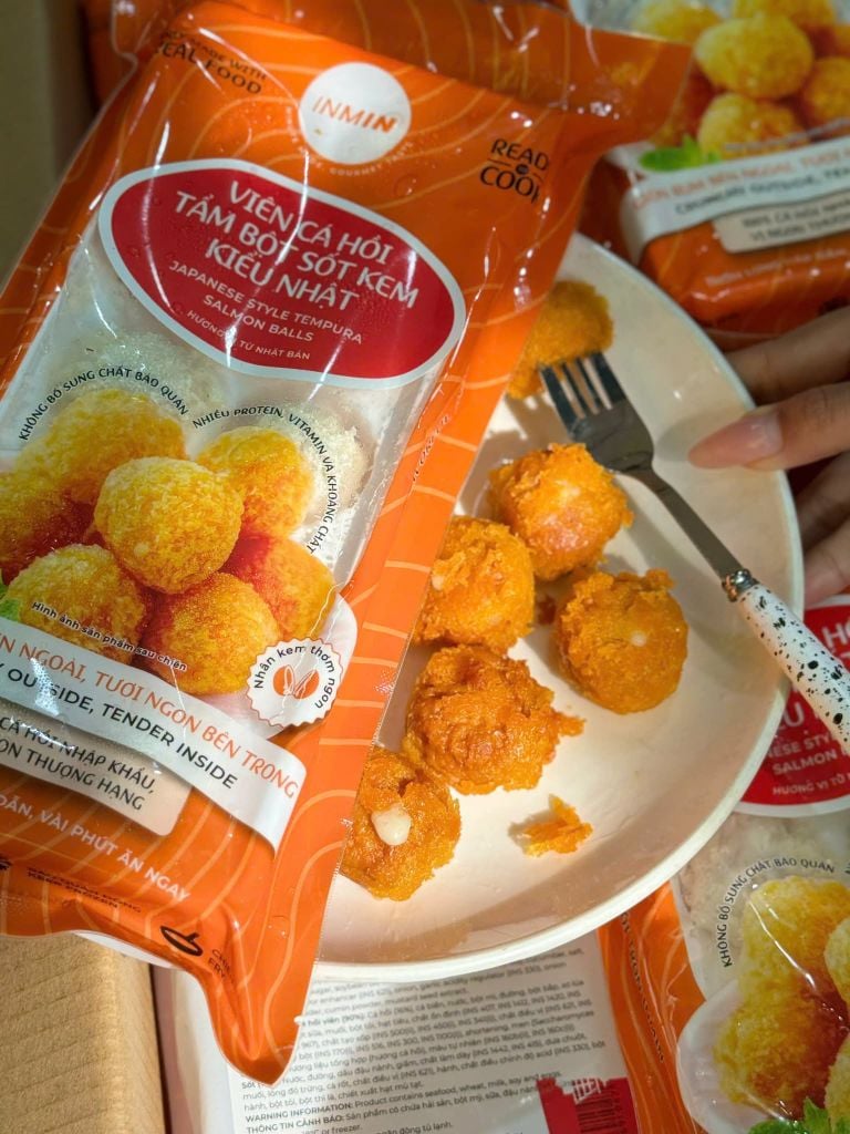 Viên Cá Hồi Tẩm Bột Sốt Kem Inmin - 200g