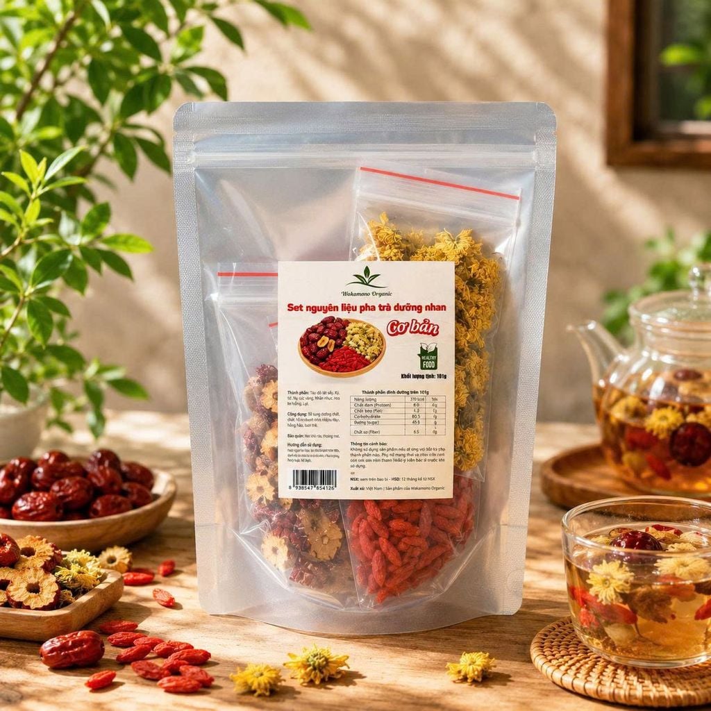 Set Nguyên Liệu Pha Trà Dưỡng Nhan Cơ Bản Wakamono