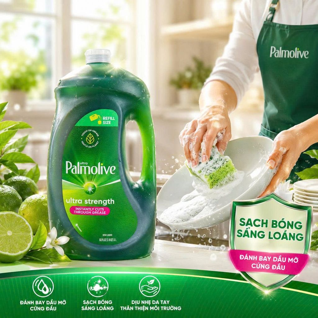 Nước Rửa Chén Palmolive Ultra Strength - Chai 3L