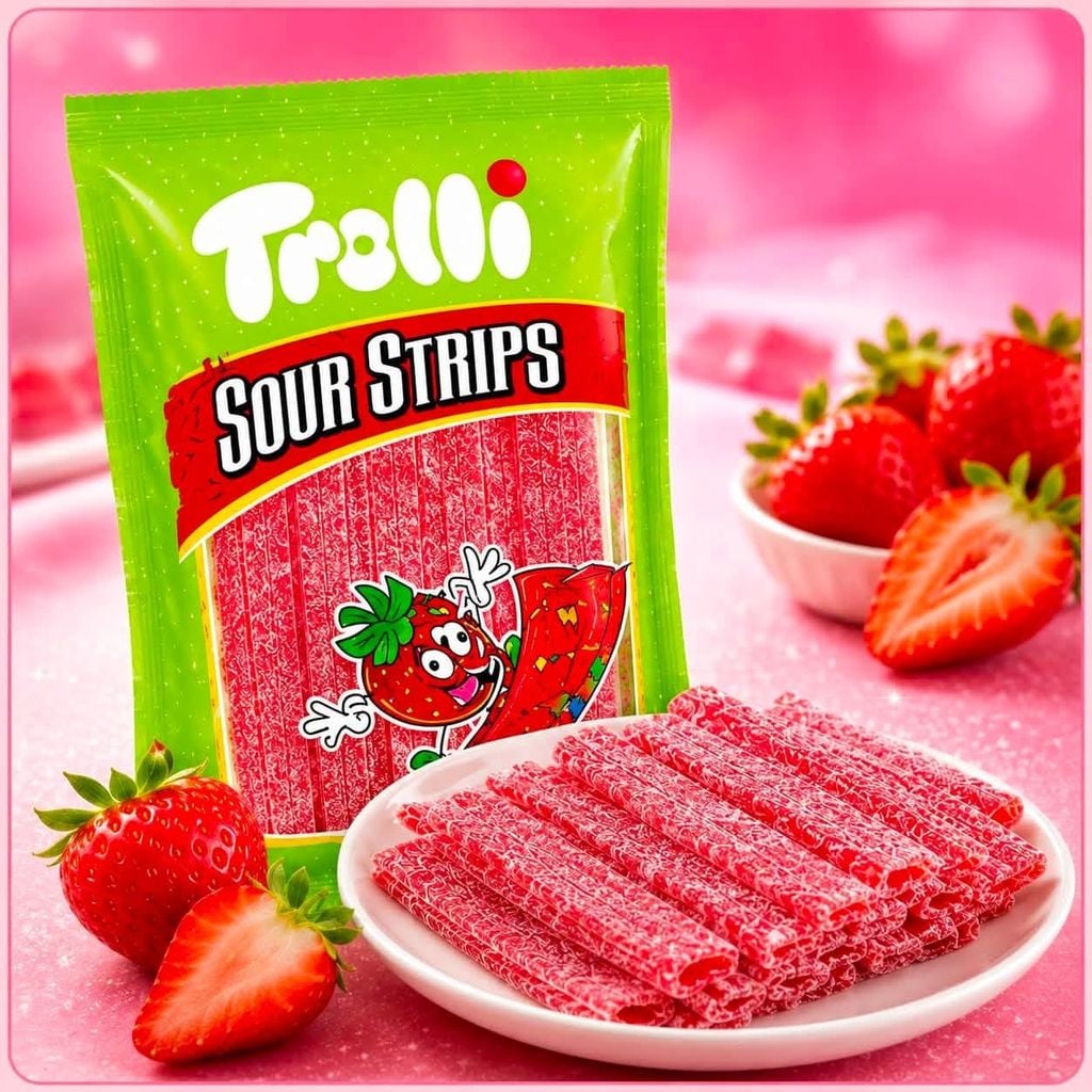 Kẹo Dẻo Chua Trolli Sour Strips - Gói 85g