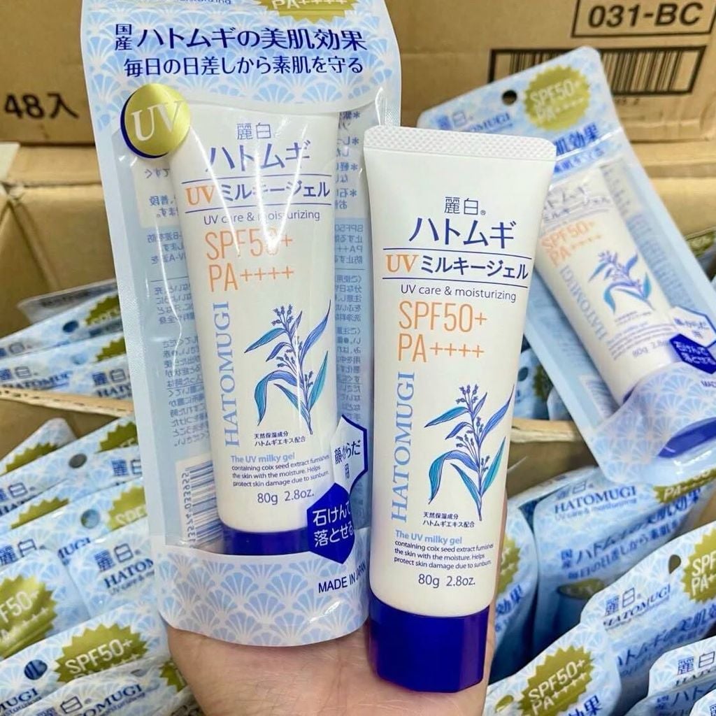 Kem Chống Nắng Dưỡng Ẩm Và Sáng Da Hatomugi SPF 50+ PA+++ - 80g