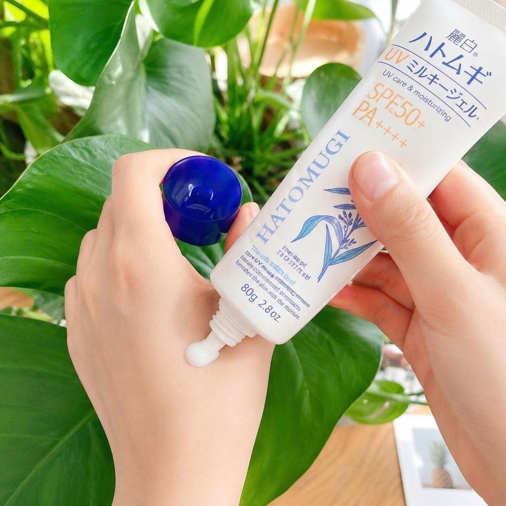 Kem Chống Nắng Dưỡng Ẩm Và Sáng Da Hatomugi SPF 50+ PA+++ - 80g