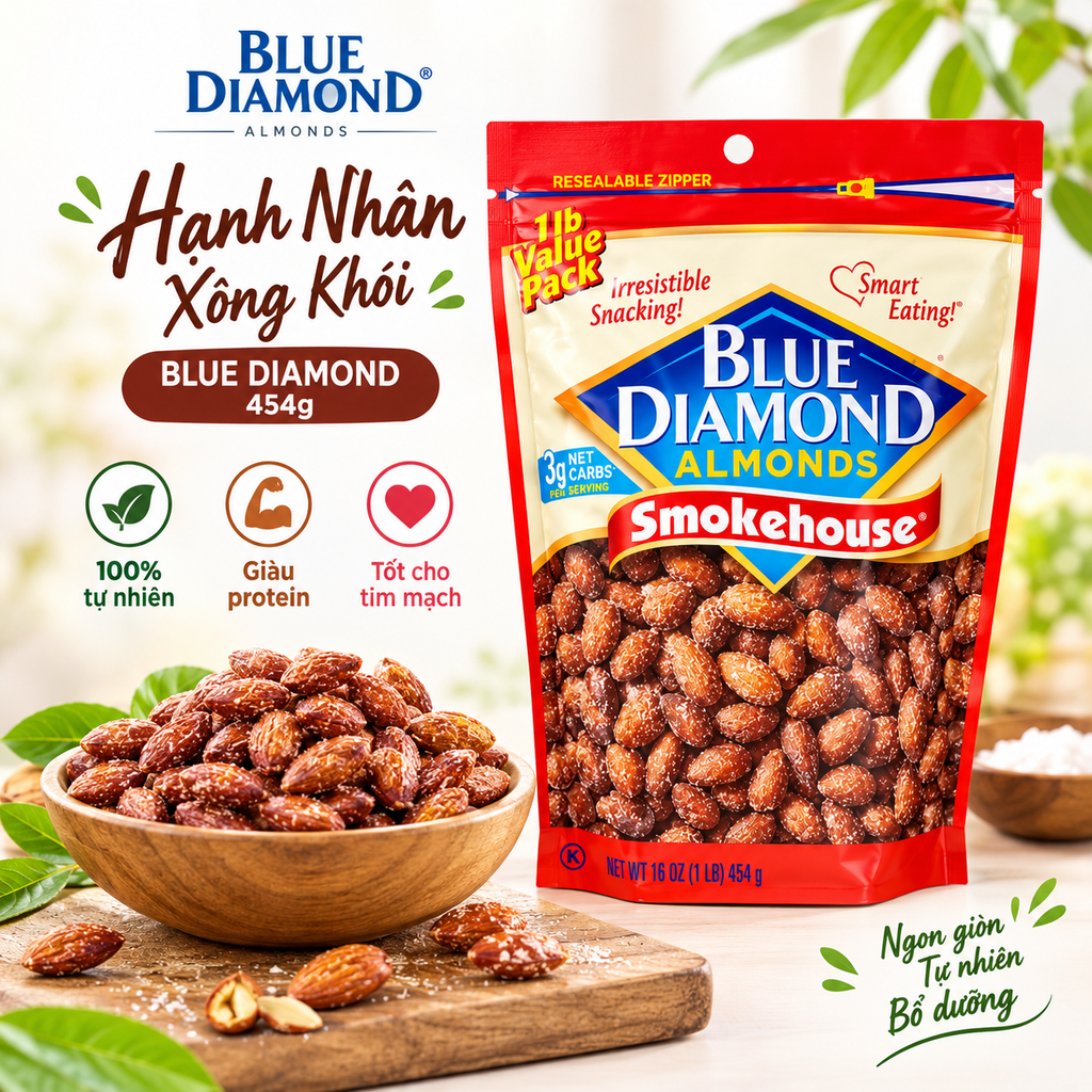 Hạnh Nhân Xông Khói Blue Diamond - 454g