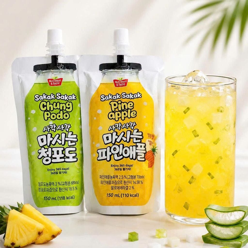 Nước Ép Nha Đam Thạch Dừa Sakak Sakak Hàn Quốc - Gói 150ml