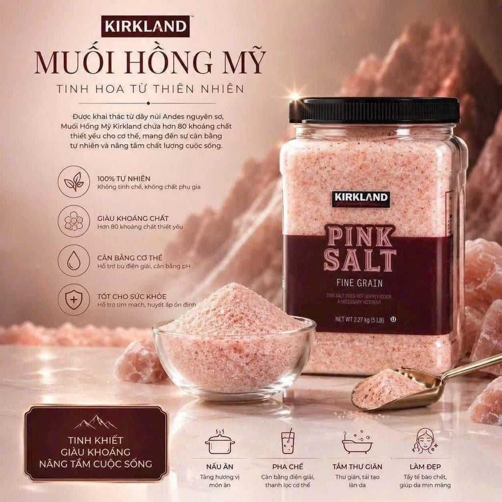 Muối Hồng Kirkland Pink Salt - 2.27kg
