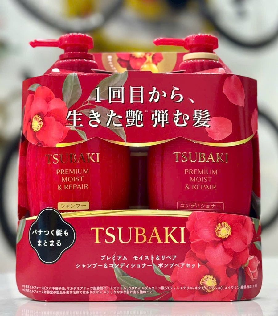Bộ Gội Xả Tsubaki Premium Phục Hồi & Cấp Ẩm Tóc Khô Xơ - 450ml X 2 Chai
