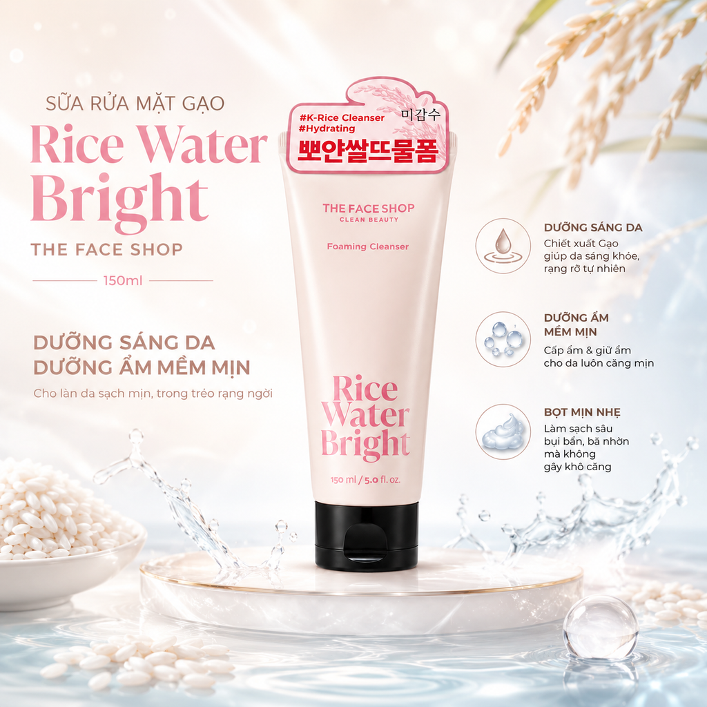 Sữa Rửa Mặt Gạo The Face Shop Rice Water Bright - 150ml