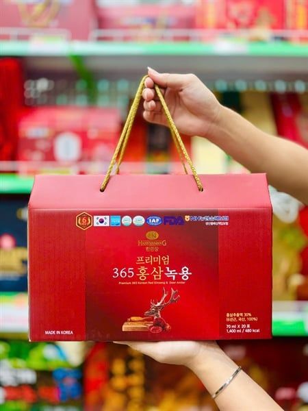 Nước Hồng Sâm Nhung Hươu Linh Chi – Hộp 20 gói x 70ml