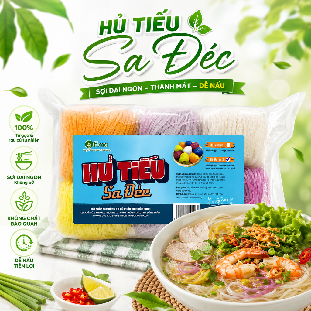 Hủ Tiếu Sa Đéc Rau Củ Fuma - 500g
